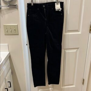 Velvet feel Vintage Slim jeans in black.